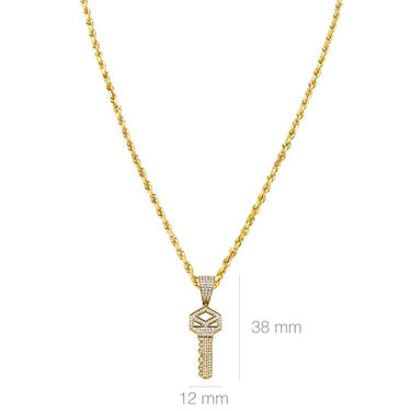 Yellow Diamond Key Pendant in 10k Yellow Gold 0.33 Ctw